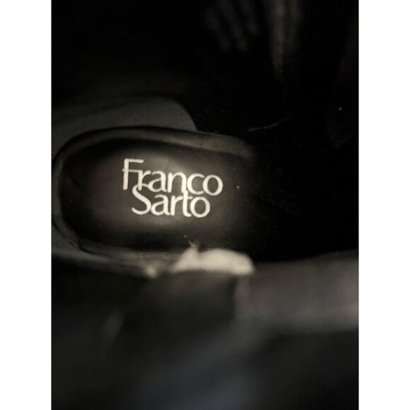 Franco Sarto Boots Women's SZ 8.5 Black Dalden Leather Ankle Booties Block Heel - Picture 13 of 13